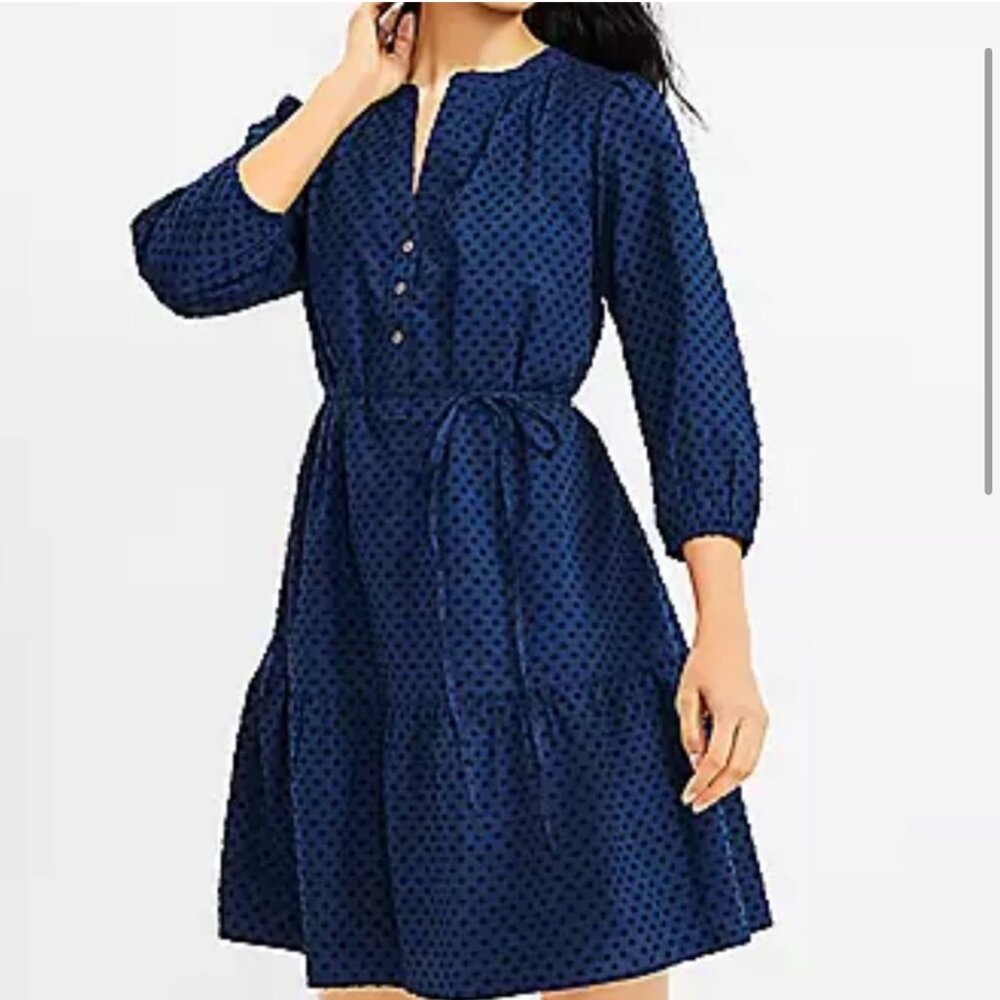 Henley Flounce Shirtdress By Loft XS